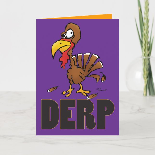 Cartão de Ação de Graças Derp Turkey (Frente)