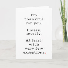 Cartão de Ação de Graças Engraçado