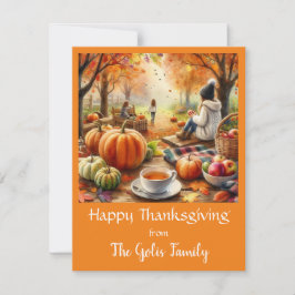 Cartão de Ação de Graças Feliz de Férias do outono