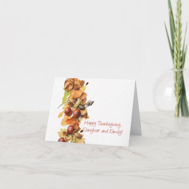 Cartão de Ação de Graças para Filha e Família (Frente)