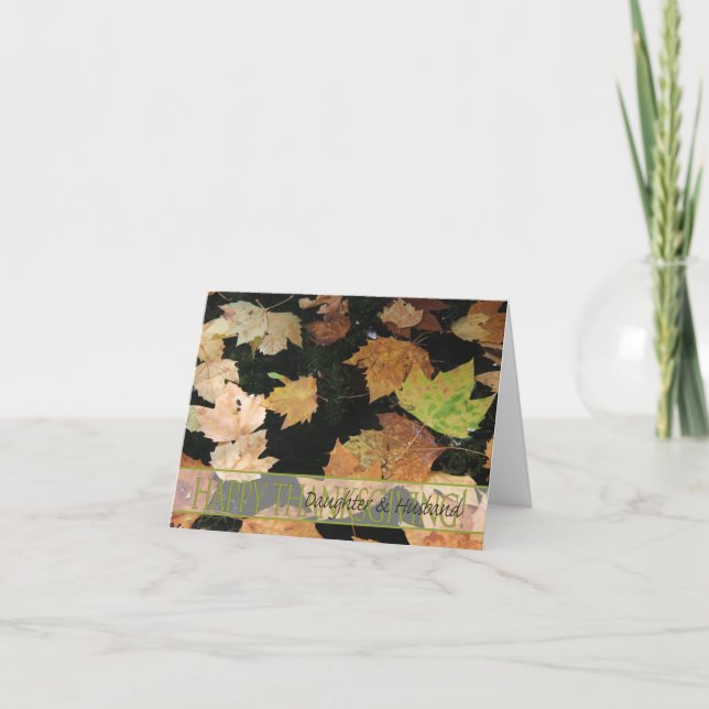 Cartão de Ação de Graças para Filha e Marido (Frente)