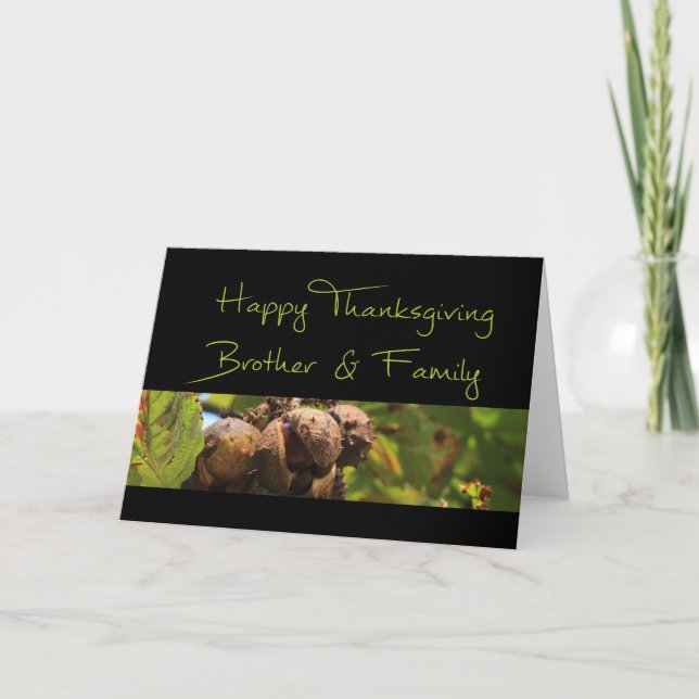 Cartão de Ação de Graças para Irmão e Família (Frente)