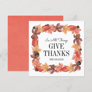Cartão de Ação de Graças pelas Folhas de Outono