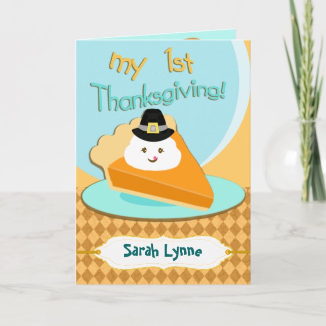 Cartão de Ação de Graças Personalizado do Bebê de  (Frente)