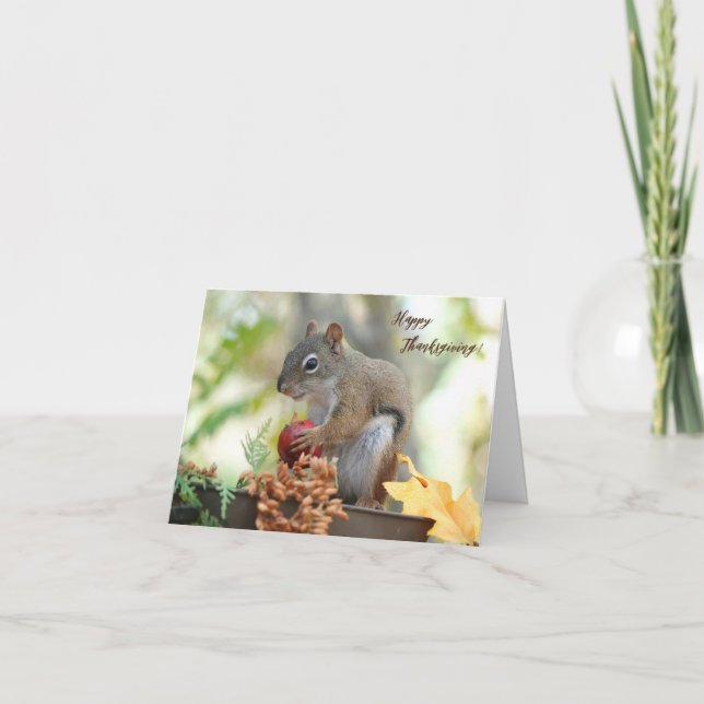 Cartão de Ação de Graças Sr. Bickles O Esquilo 5 x (Frente)