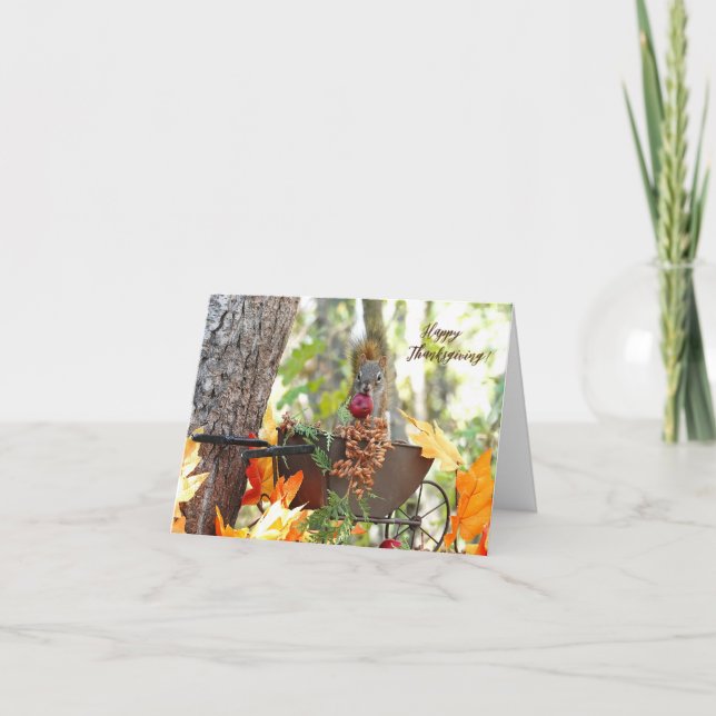 Cartão de Ação de Graças Sr. Bickles O Esquilo 5 x (Frente)