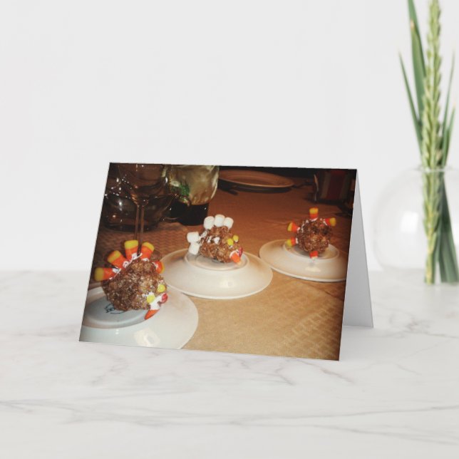 Cartão de Ação de Graças "Turkeys Crispy" (Frente)