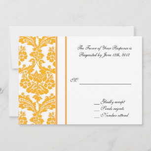 cartão de aceitação de casamento, damasco amarelo