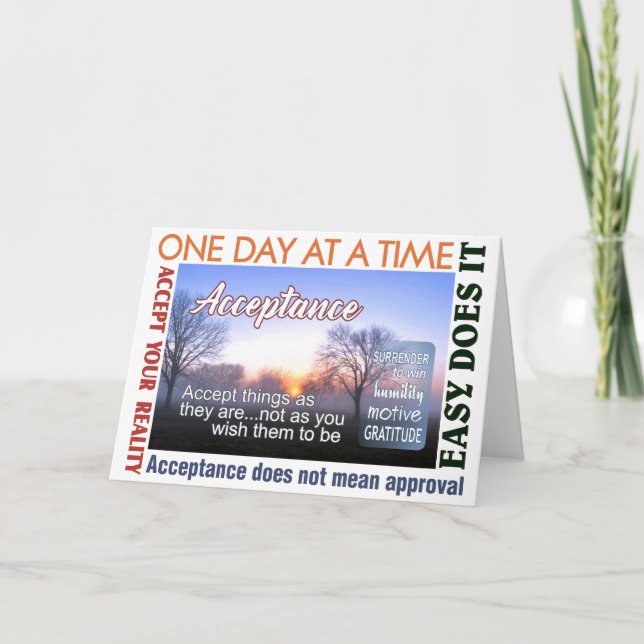 cartão de aceitação do slogan de recuperação 25 (Frente)