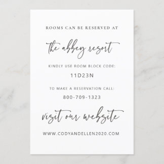 Cartão de Acomodação Minimalista Moderna