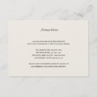 Cartão de acomodações cor creme