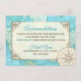 Cartão de Acomodações para Casamento de Viagem