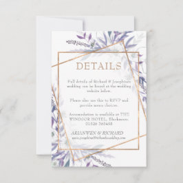 CARTÃO DE ACOMPANHAMENTO Púrpura Geométrico