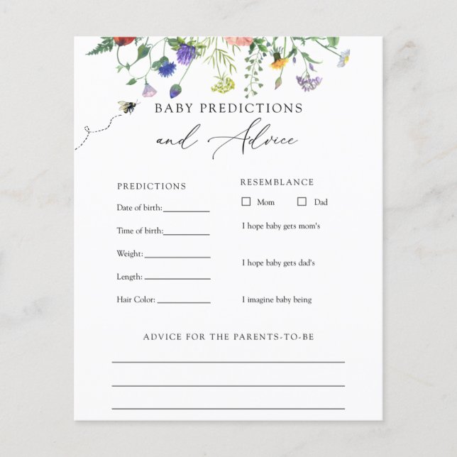 Cartão de aconselhamento e previsão para abelhinha (Frente)