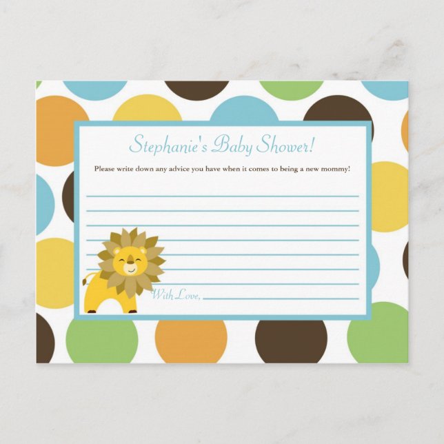 Cartão de Aconselhamento Escrevível Zoo Safari Rei (Frente)