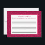 Cartão de Aconselhamento Escrito Framboesa Rosa Lo<br><div class="desc">Estas adoráveis Cartas de Aconselhamento Escrito são a adição perfeita a qualquer casamento. Basta entregar estas cartas aos seus convidados, juntamente com canetas Sharpie de ponta fina. Seus hóspedes podem anotar qualquer conselho que tenham para a nova noiva e noiva. Estas são impressas com tamanho de 4, 25" x 5,...</div>