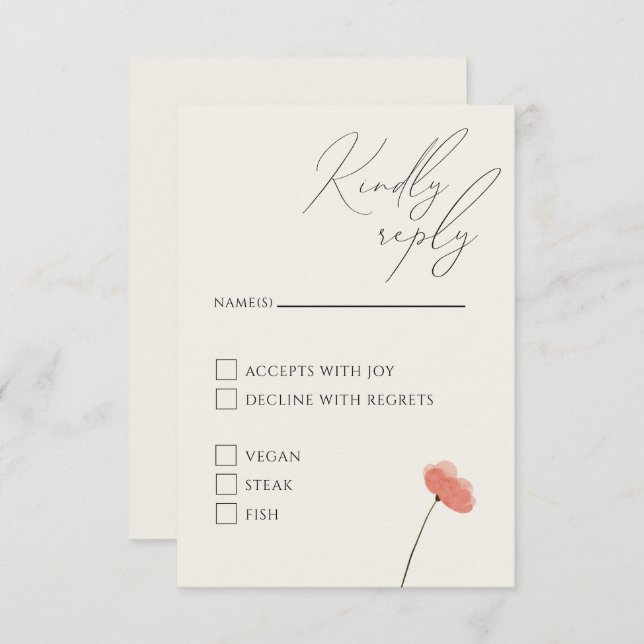 Cartão de Acréscimo de Letra Wildflower (Frente/Verso)