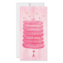 Cartão de Adoção Rosa - Um Lampão Familiar Para Se