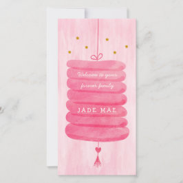 Cartão de Adoção Rosa - Um Lampão Familiar Para Se