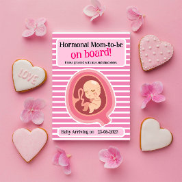 Cartão de Advertência de Gravidez Engraçado - Rosa