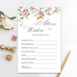 Cartão de Advertência e de Desejo de Flor Rosa Pas<br><div class="desc">Personalize com a noiva para ser o nome e a data do chá. Para mais personalização,  clique no link "personalizar mais". Se precisar de ajuda,  entre em contato comigo,  por favor.</div>