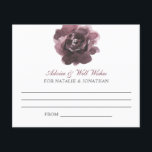 Cartão de Advertência Vinho Floral Queda Elegante<br><div class="desc">Flores aquáticas poeirentas de rosa burgundy cartões de aviso de casamento para a sua recepção de casamento.</div>
