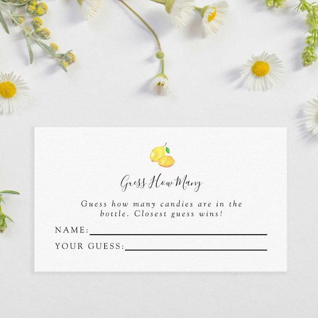 Cartão de Advinhação de Chuvinha de Bebê Limão Ele (Criador carregado)