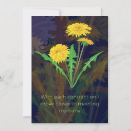 Cartão de afirmação de parto com flores