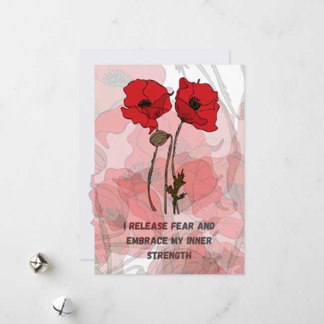 Cartão de afirmação de parto com flores (Frente/Verso In Situ)