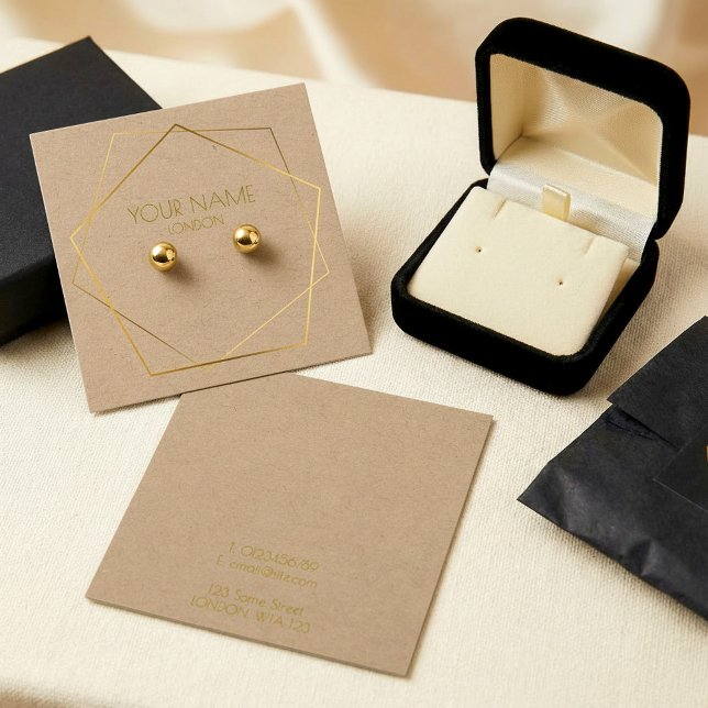 Cartão de afixação do porta-moedas de ouro geométr (Criador carregado)