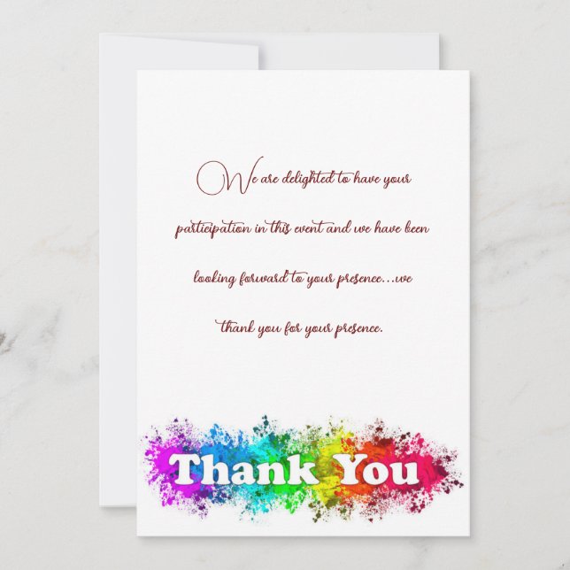 cartão de agradecimento. (Frente)