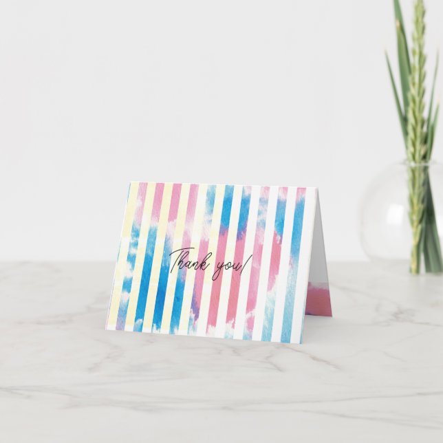 CARTÃO DE AGRADECIMENTO 水彩とストライプ  二つ折り (Frente)