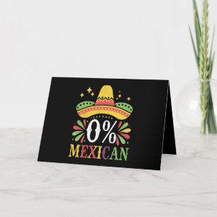 Cartão De Agradecimento 0% Mexicano Zero Porcento Engraçado Cinco De Maio