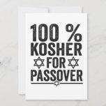 Cartão De Agradecimento 100% Kosher for Passover Funny Passover Pesach<br><div class="desc">chanukah, menorah, hanukkah, dreidel, jewish, Chrismukkah, holiday, horah, christmas, sufganiyot</div>
