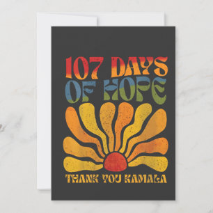 Cartão De Agradecimento 107 dias de esperança Obrigado Kamala