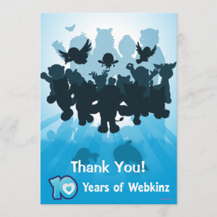 Cartão De Agradecimento 10 anos de silhueta de Webkinz