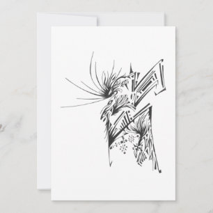Cartão De Agradecimento 120 Preto Branco Arte Tribal Tatuagem Abstrata