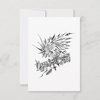Cartão De Agradecimento 122 Black White Abstract Tribal Tattoo Art
