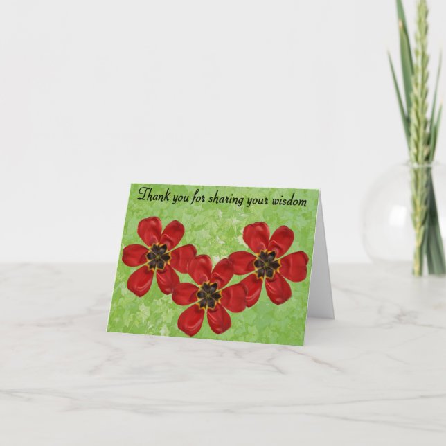 Cartão De Agradecimento 12 Obrigado Por Compartilhar Sua Sabedoria (Frente)