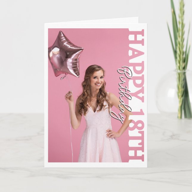 Cartão De Agradecimento 18th birthday Photo college Birthday Card (Frente)