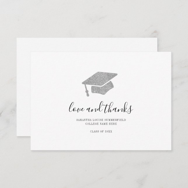 Cartão De Agradecimento 2025 Graduação Foto Moderna (Frente/Verso)