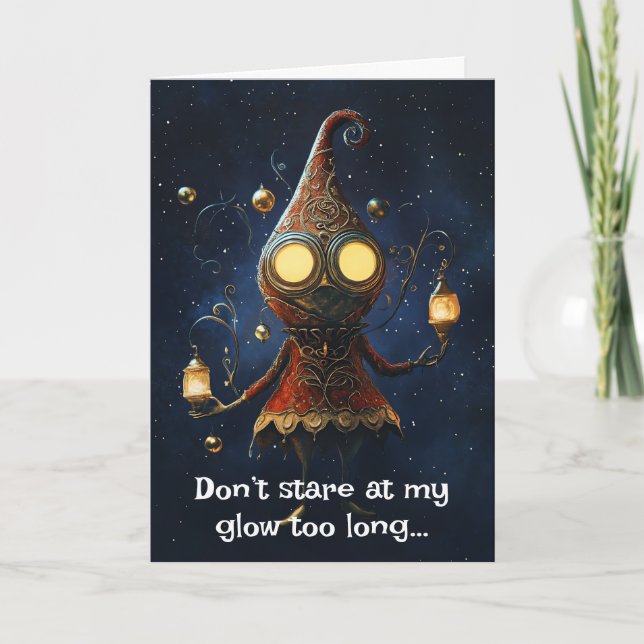 Cartão De Agradecimento *~* 21 Whimsical Glow Funny Magical Christmas AP97 (Frente)