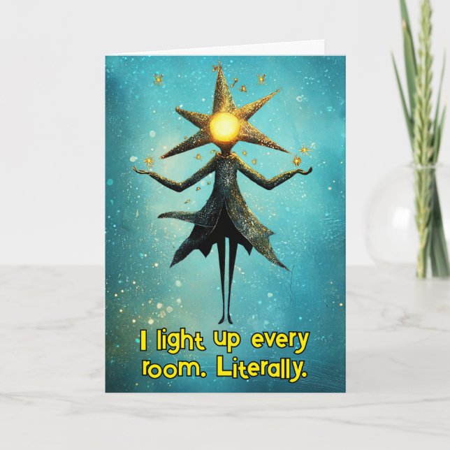 Cartão De Agradecimento *~* 24 Whimsical Glow Funny Magical Christmas AP97 (Frente)