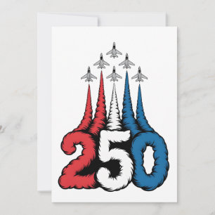 Cartão De Agradecimento 250º Aniversário Jato 4 De Julho Patriótico