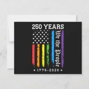 Cartão De Agradecimento 250 Anos de 250º Aniversário da América EUA LGBT P