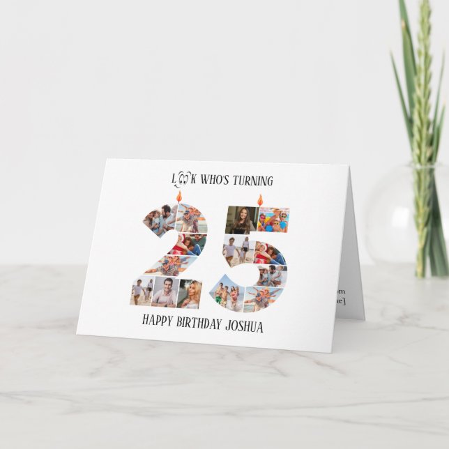 Cartão De Agradecimento 25th Birthday Photo Card (Frente)