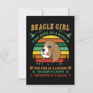 Cartão De Agradecimento 2 Beagle Girl Ele Almoça O Coração A Boca
