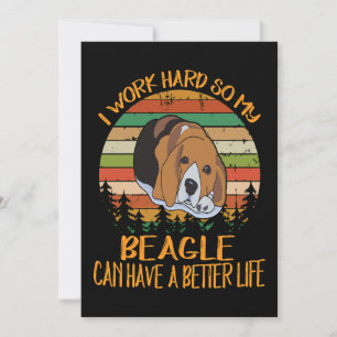 Cartão De Agradecimento 2 Eu Trabalho Duro Para Que Meu Beagle Possa Ter U