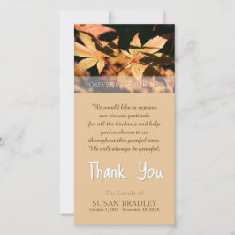 Cartão De Agradecimento 2 folhas na simpatia do outono Obrigado