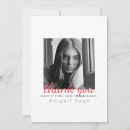 Cartão De Agradecimento 2 Foto Simples Graduação Moderna Minimalista